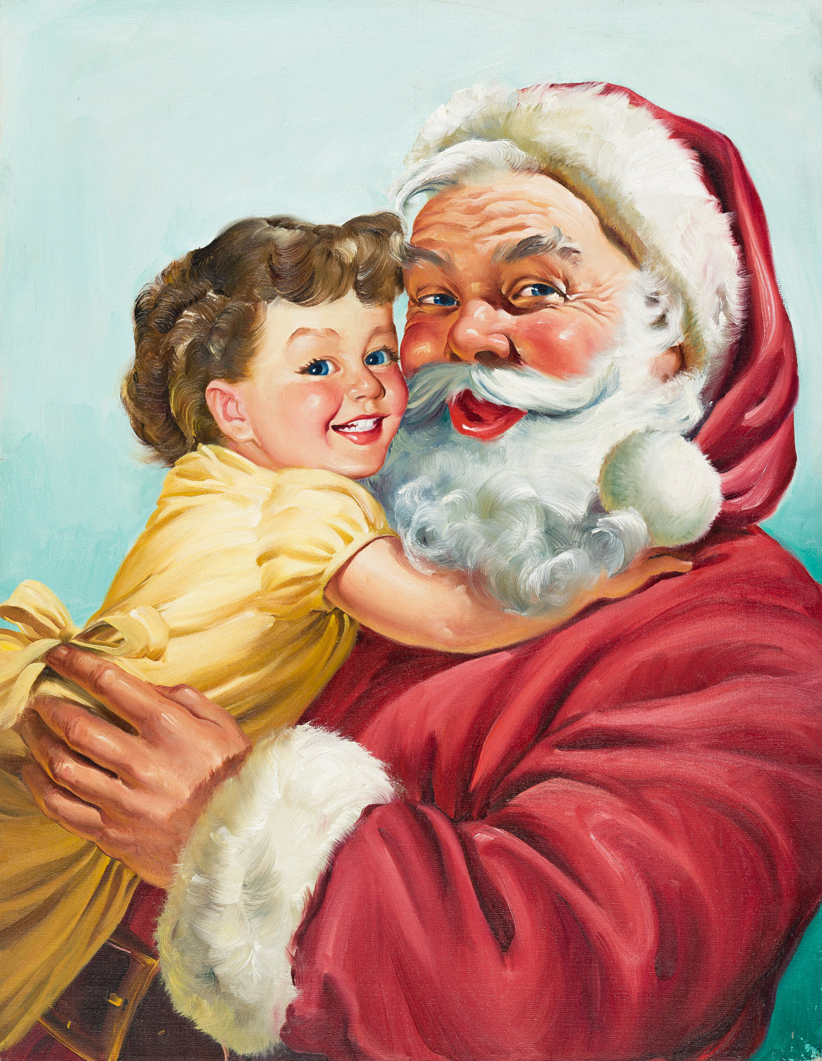 GEORGE HINKE (1883-1959) Santas Joy. [IDEALS MAGAZINE / CHRISTMAS]